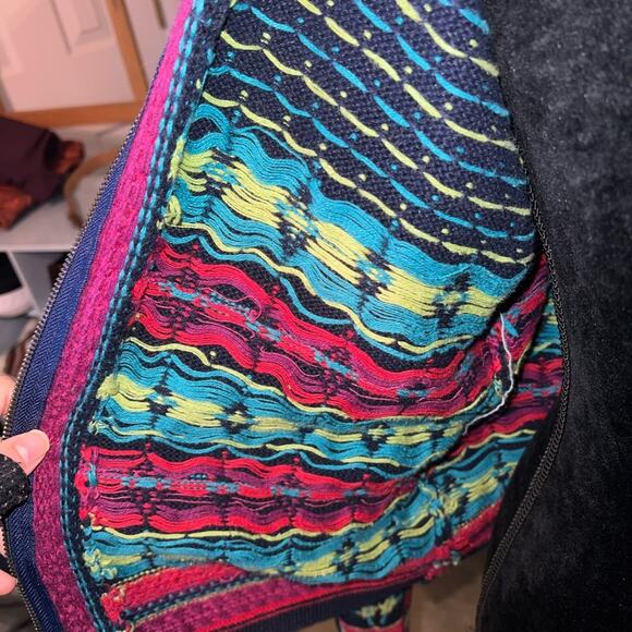 Marsh Landing Granny Knit Cottage Navy Pink Women's Cardigan M Vintage Grandma - Picture 13 of 16